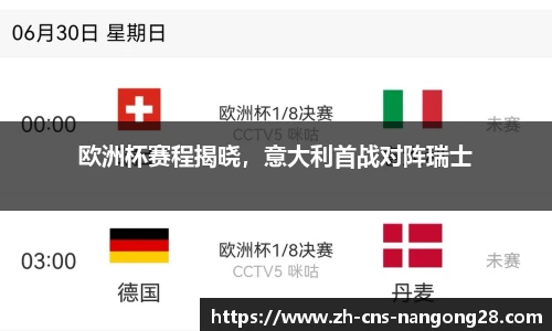 欧洲杯赛程揭晓,意大利首战对阵瑞士